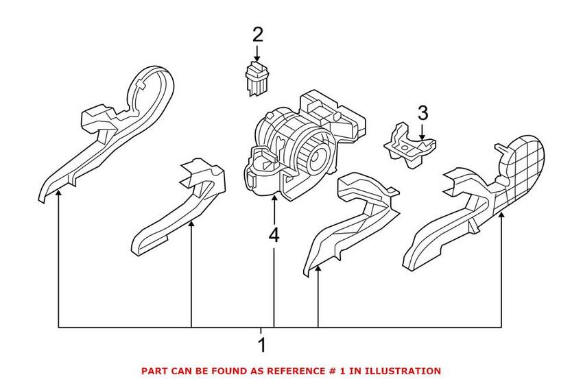 BMW Heater Fan Motor - Center (w/ Housing) 64119272626